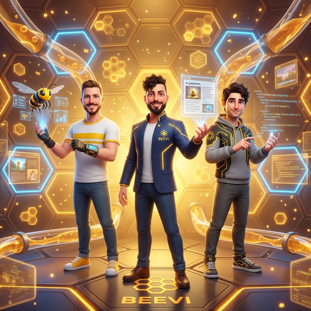 Founders of Beevi in a digital hive